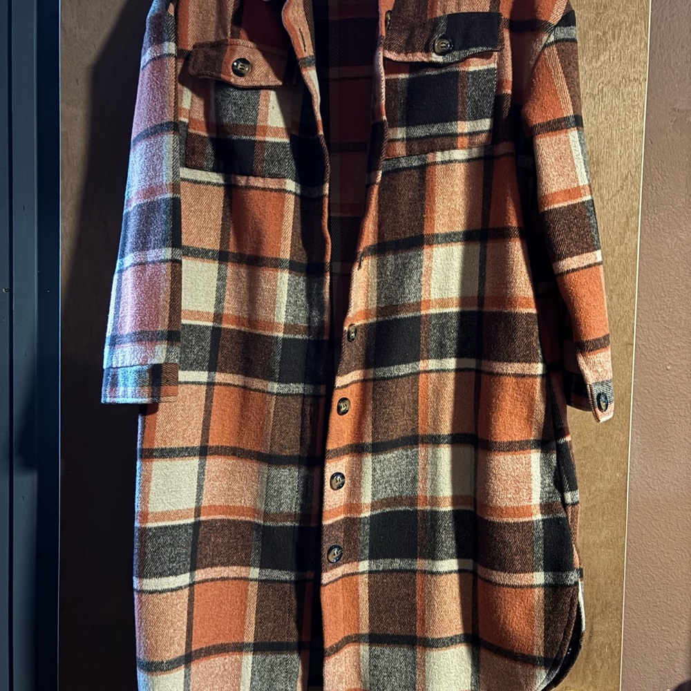 Plaid Women's Jacket in Orange and Black